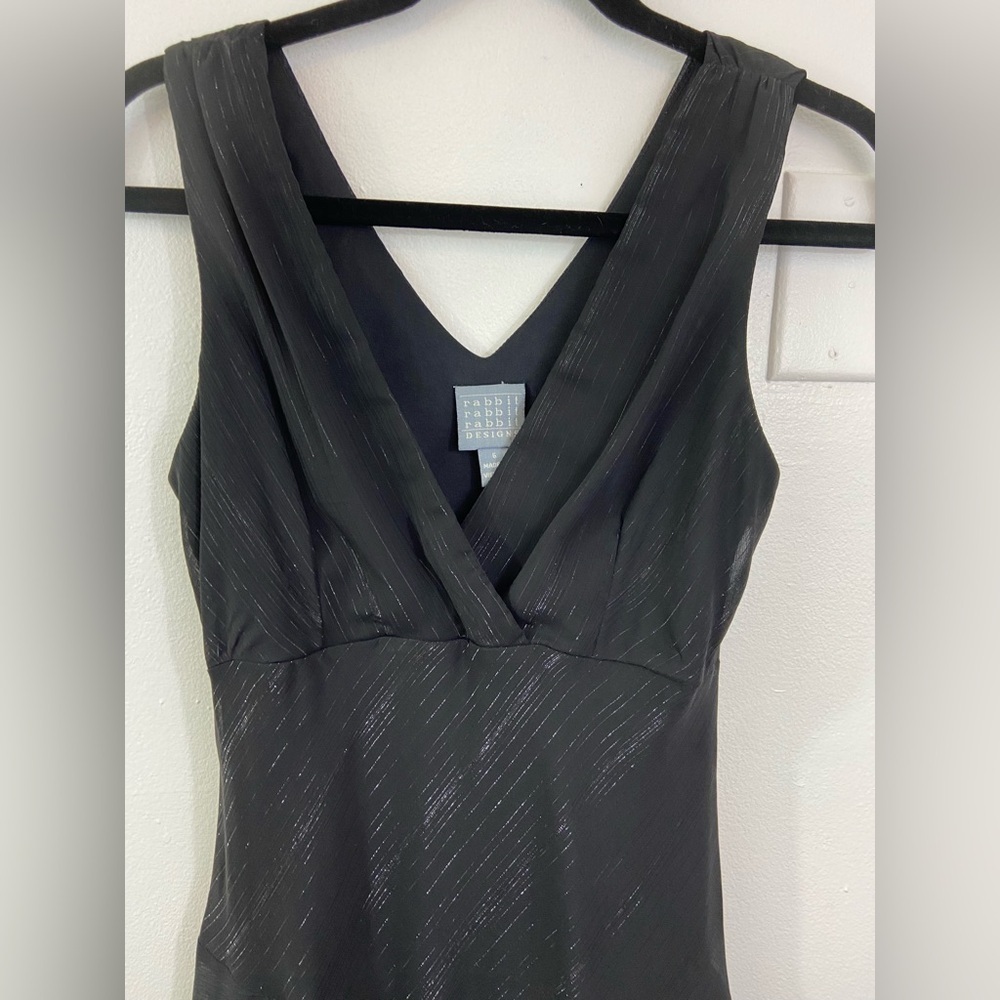 Vintage Babydoll Whimsigoth Dress Y2K Black Sz 6 Sheer Witchy Grunge Midi Vamp